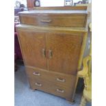 20TH CENTURY OAK TALLBOY WITH DRAWER OVER 2 PANEL DOORS OVER 2 DRAWERS