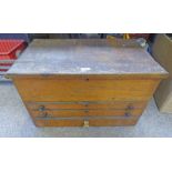 19TH CENTURY TOOL CHEST WITH LABELS INSIDE,