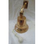 BRASS WALL MOUNTED SHIPS BELL MARKED "LINCROFT!