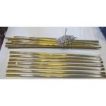 BRASS COVERED STAIR RODS AND MOUNTS Condition Report: Length 76 cm