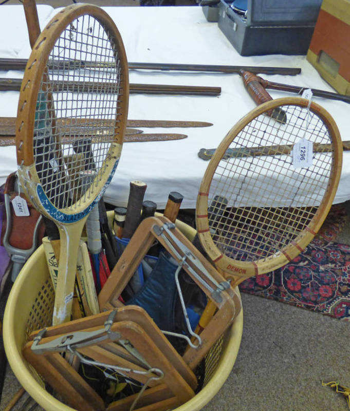 SELECTION OF VINTAGE TENNIS RACKETS