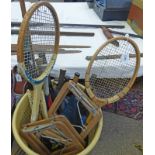 SELECTION OF VINTAGE TENNIS RACKETS