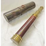 3-DRAW BRASS TELESCOPE BY TROUGHTON & SIMMS LONDON