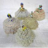 5 LATE 19TH CENTURY LADY PIN CUSHIONS