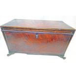 MAHOGANY TEA CADDY WITH INLAID DECORATION