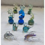 SELECTION OF GLASS PAPERWEIGHTS WITH SEAHORSE,