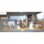 SELECTION OF ITEMS INCLUDING VASES, CANDLE STICKS,