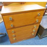 TEAK CHEST OF 5 DRAWER