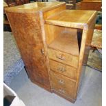 20TH CENTURY WALNUT GENTLEMANS WARDROBE WITH PANEL DOOR & 4 DRAWERS