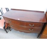 MAHOGANY CHEST WITH BOW FRONT & 2 LONG DRAWERS ON SQUARE TAPERED SUPPORTS