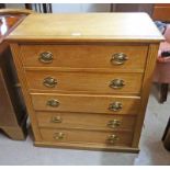 EARLY 20TH CENTURY WALNUT CHEST OF 5 DRAWERS