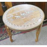 INDIAN BONE INLAID CIRCULAR ELEPHANT TABLE