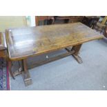 EARLY 20TH CENTURY OAK REFECTORY TABLE 162CM LONG Condition Report: 67cm wide,