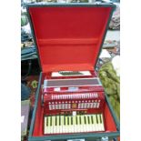 STUDIO ACCORDIAN WITH 'HSINGHAI BEIJING' BADGE TO FRONT IN FITTED CASE