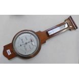 OAK BAROMETER WITH SILVERED DIAL