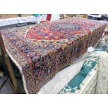 FINE PERSIAN HANDMADE SEMNAN CARPET 352 X 258 CM Condition Report: Some fading to