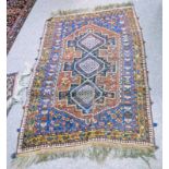 MIDDLE EASTERN BLUE AND RED RUG 180 X 130 CM