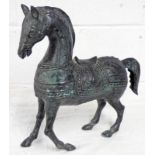 CHINESE BRONZE HORSE 37 CM TALL