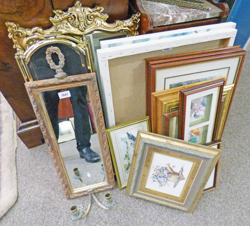 SELECTION OF VARIOUS FRAMED PRINTS AND MIRRORS ETC.