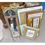 SELECTION OF VARIOUS FRAMED PRINTS AND MIRRORS ETC.