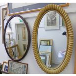 OVAL GILT FRAMED MIRROR AND A MAHOGANY FRAMED OVAL MIRROR - 2 -