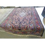 MIDDLE EASTERN RED AND BLUE RUG 200 X 137CM