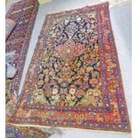 MIDDLE EASTERN RED AND BLUE RUG 230 X 135 CM