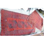 2 MIDDLE EASTERN RED AND BLACK RUGS