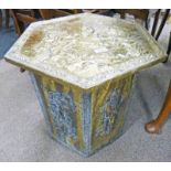 EARLY 20TH CENTURY EMBOSSED OCTAGONAL TABLE/LOG BOX,