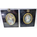 2 OVAL 19TH CENTURY MINIATURES OF CLASSICAL LADIES