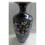 JAPANESE CLOISONNE VASE DECORATED WITH BIRDS IN TREES - 43.