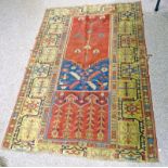 RED, BLUE AND YELLOW MIDDLE EASTERN RUG Condition Report: 165 x 116cm,