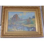 J D HENDERSON FROSTY MORNING WATERFOOT SIGNED GILT FRAMED OIL PAINTING 44 X 59