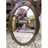 OAK FRAMED ARTS & CRAFTS STYLE MIRROR 64 X 39 CMS Condition Report: Scores to