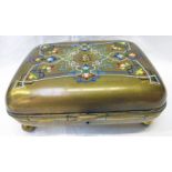 LATE 19TH CENTURY GILDED BOX WITH ENAMEL DECORATION