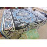 MIDDLE EASTERN BLACK & BLUE RUG 170 X 220CM