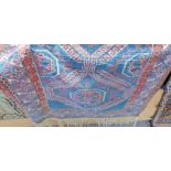 MIDDLE EATERN BLUE GROUND RED AND BEIGE RUG 160 X 90 CM