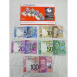 GENUINE COLLECTORS SERIES STERLING BANKNOTES 5 CLYDESDALE BANK 2009 NOTES ALL W/HS 000159: 1 X £100,