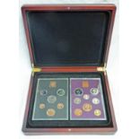 MAHOGANY CASED UK PROOF COIN SET 1970-1971