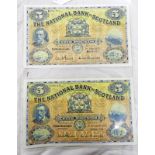 2 THE NATIONAL BANK OF SCOTLAND LIMITED £5 NOTES: 1 X JULY 1955 & 1 X DECEMBER 1955