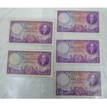 5 PURPLE THE COMMERCIAL BANK OF SCOTLAND LTD £1 NOTED: 2 X JANUARY 1947,