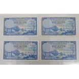 4 BLUE NATIONAL COMMERCIAL BANK OF SCOTLAND LIMITED £1 NOTES: 4 X SEPTEMBER 1959,