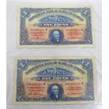 2 THE COMMERCIAL BANK OF SCOTLAND LIMITED £1 NOTES: 1 X JUNE 1941,