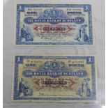 2 ROYAL BANK OF SCOTLAND £1 NOTES: OCTOBER 1929 & JANUARY 1946 (2)