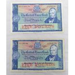 2 BRITISH LINEN BANK £5 NOTES: 1 X OCTOBER 1962 & 1 X JUNE 1964