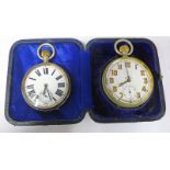 2 GIANT POCKET WATCHES