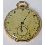 OPEN FACED POCKET WATCH THE DIAL SIGNED ELGIN.