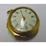 DOUBLE GILT CASED VERGE POCKET WATCH THE WORKS SIGNED THOMAS WINTER LONDON,