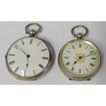 FOB WATCH WITH DECORATIVE DIAL & THE CASE MARKED 800 AND ONE OTHER THE CASE MARKED SILVER