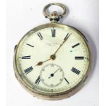 SILVER CASED POCKET WATCH, THE DIAL AND THE WORKS SIGNED HUGH WILKIE,